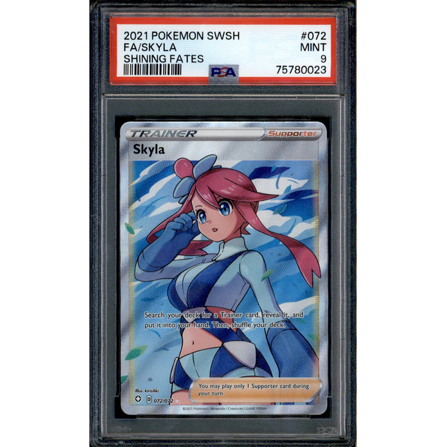 Skyla - 072/072 - PSA 9 - Full Art - Shining Fates - Pokemon - 80023