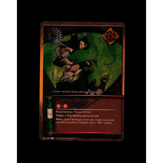 Lions Barrage - us007 - NM - 1st Edition Foil - Promo - Naruto CCG - D4-173