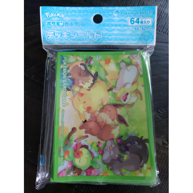 Pikachu, Eevee & Friends Nap Time - Sealed Set of 64 Sleeves - Japanese - Pokemon Center