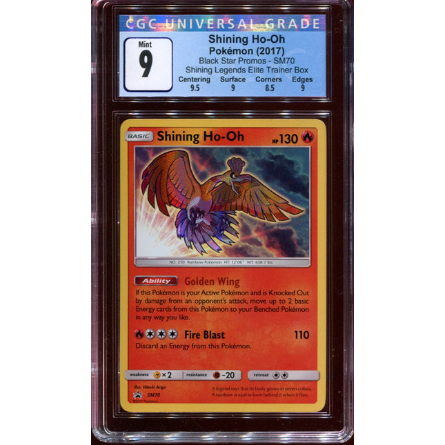 Shining Ho-oh - SM70 - CGC 9 Mint - Black Star Promo - Shining Legends - 68300