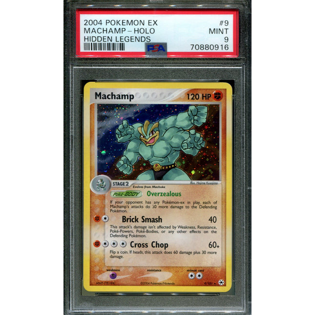 Machamp - 9/101 - PSA 9 - Holo - Hidden Legends - Pokemon - 80916