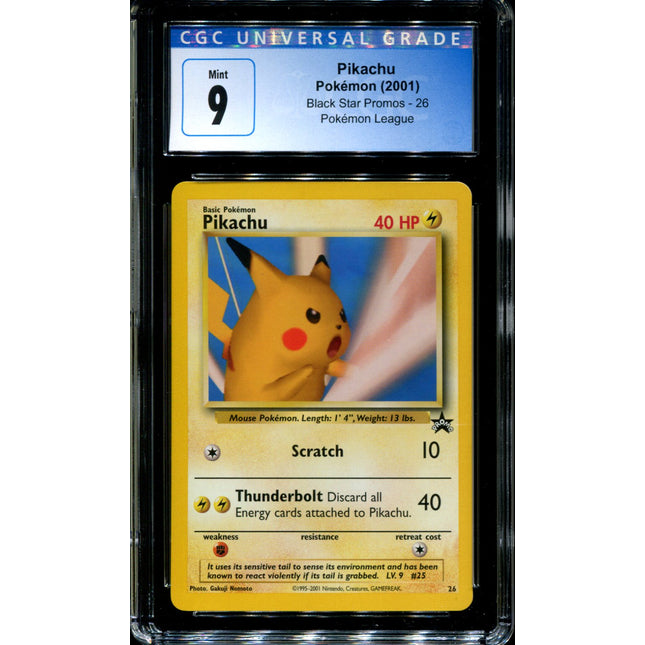 Pikachu - 26 - CGC 9 - Black Star Promos - League - Pokemon - 92039