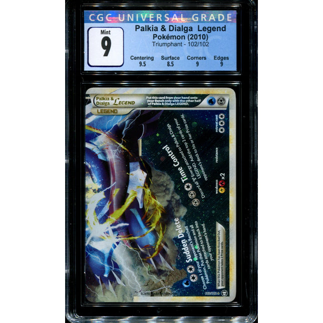 Palkia & Dialga Legend Bottom - 102/102 - CGC 9 - Ultra Rare - Triumphant - Pokemon - 68413