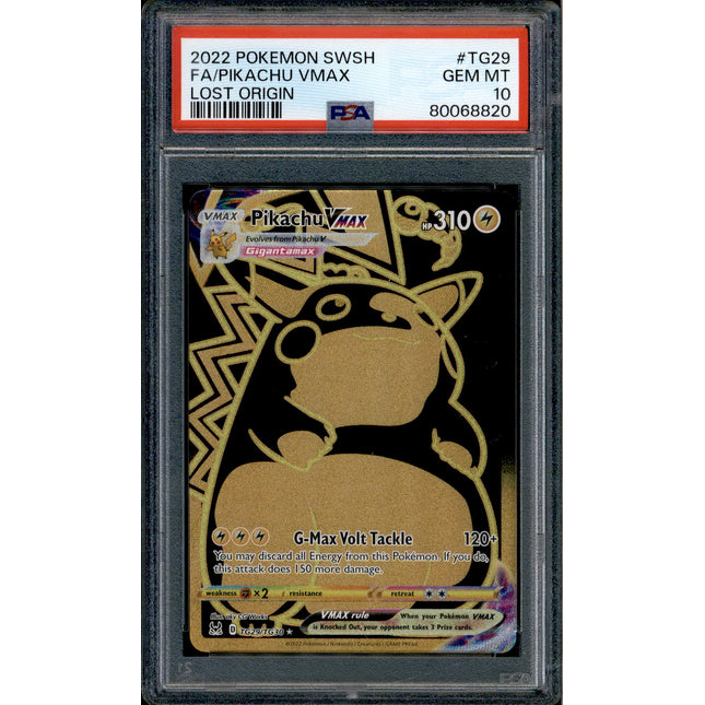 Pikachu Vmax - TG29/TG30 - PSA 10 - Secret Rare - Lost Origin - Pokemon - 68820