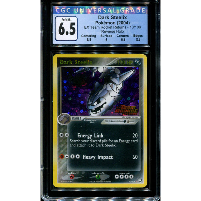 Dark Steelix - 10/109 - CGC 6.5 - Reverse Holo - Team Rocket Returns - 36727