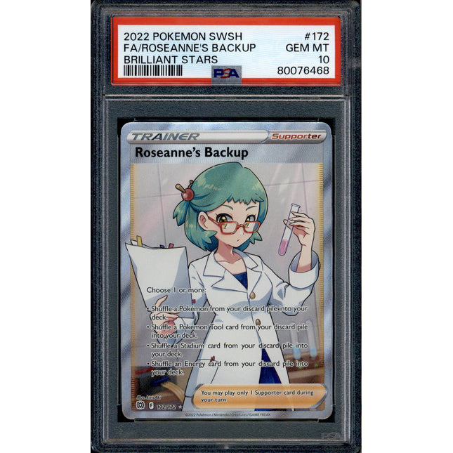 Roseanne's Backup - 172/172 - PSA 10 - Full Art - Brilliant Stars - Pokemon - 76468