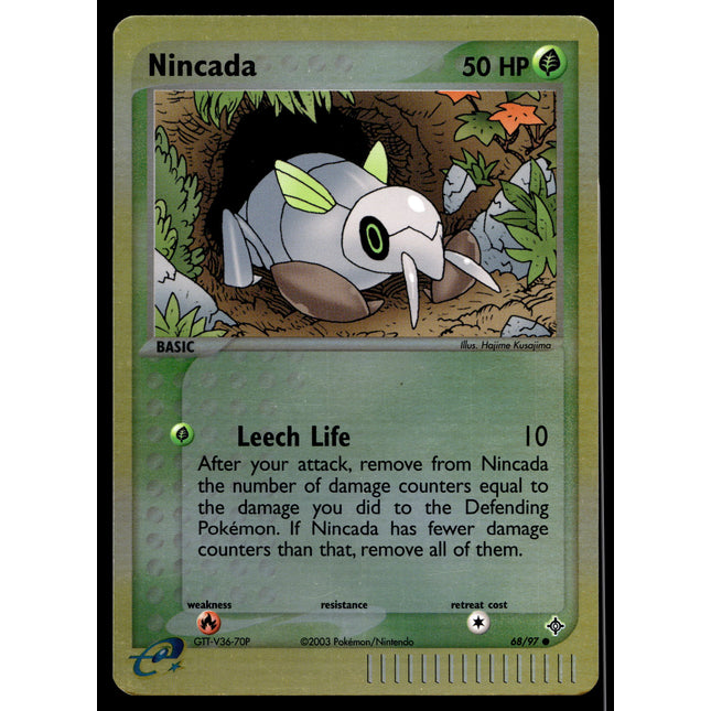 Nincada - 68/97 - NM - Reverse Holo - ex Dragon - Pokemon - A9-32