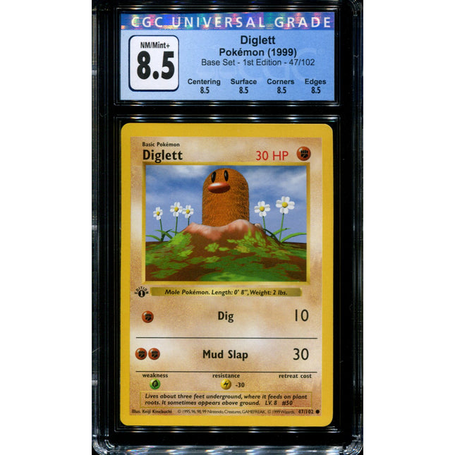 Diglett - 47/102 - CGC 8.5 - 1st Edition - Base Set - Pokemon - 38115