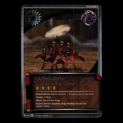 Wind Style: Rasen Shuriken - 907 - NM - 1st Edition Foil - S24 - Naruto CCG - D4-47