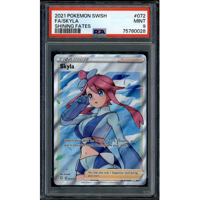 Skyla - 072/072 - PSA 9 - Full Art - Shining Fates - Pokemon - 80028