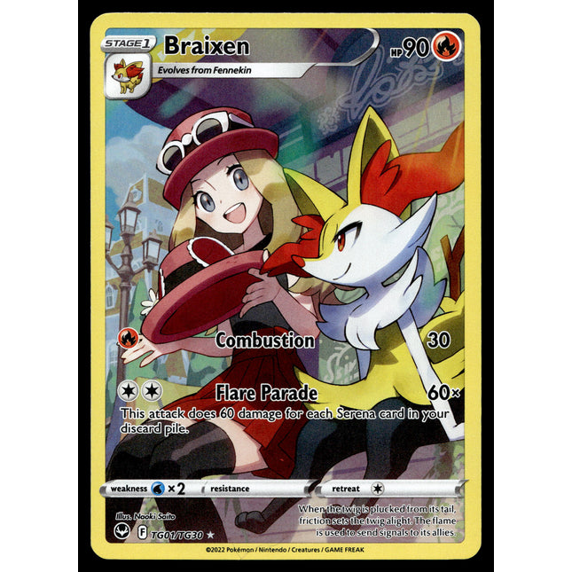 Braixen - TG01/TG30 - NM - Full Art - Silver Tempest - Pokemon - A6-2