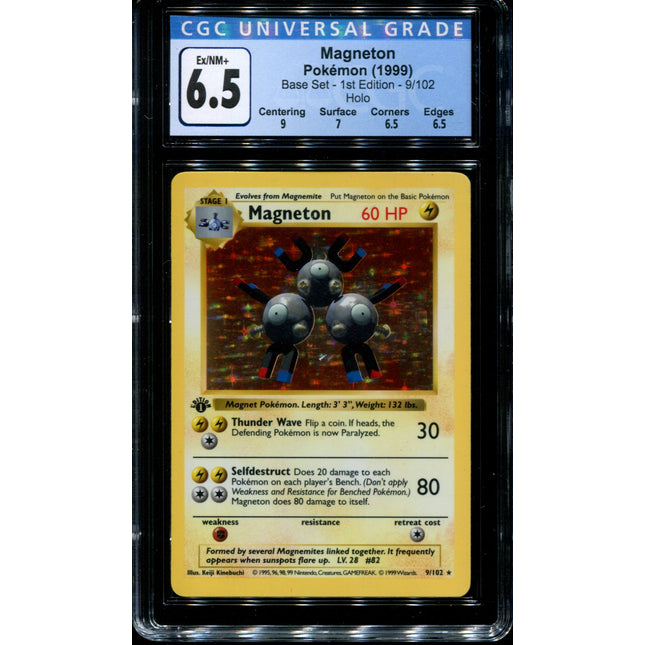Magneton - 9/102 - CGC 6.5 Ex/NM+ - Pokemon - 1st Edition Shadowless Base Set - 26036