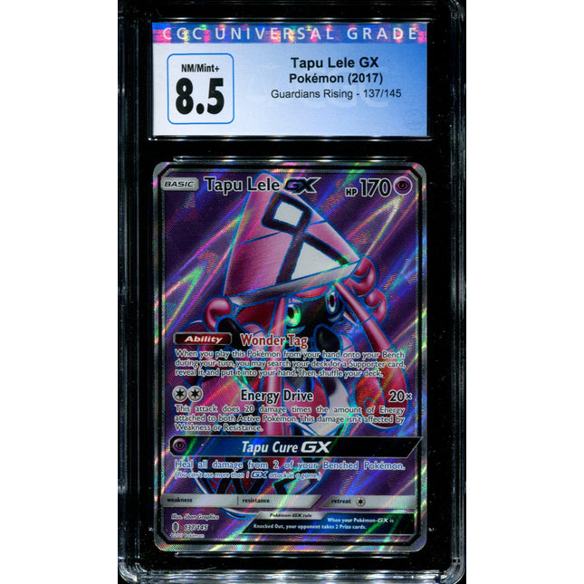 Tapu Lele GX - 137/145 - CGC 8.5 - Full Art - Sun & Moon Guardians Rising - Pokemon - 54366