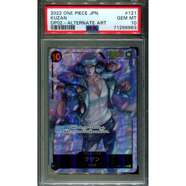 Kuzan - OP02-121 - PSA 10 - Alt Art - Paramount War - Pokemon - 56963
