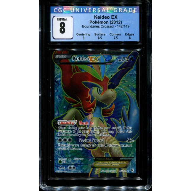Keldeo EX - 142/149 - CGC 8 NM/Mint - Boundaries Crossed - 02277