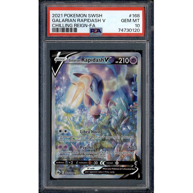 Galarian Rapidash V - 168/198 - PSA 10 - Alt Art - Chilling Reign - Pokemon - 30120