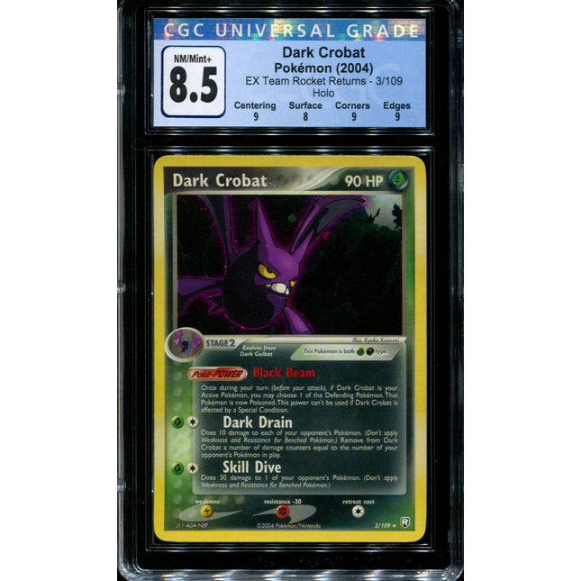 Dark Crobat - 3/109 - CGC 8.5 - Holo - Team Rocket Returns - 36668