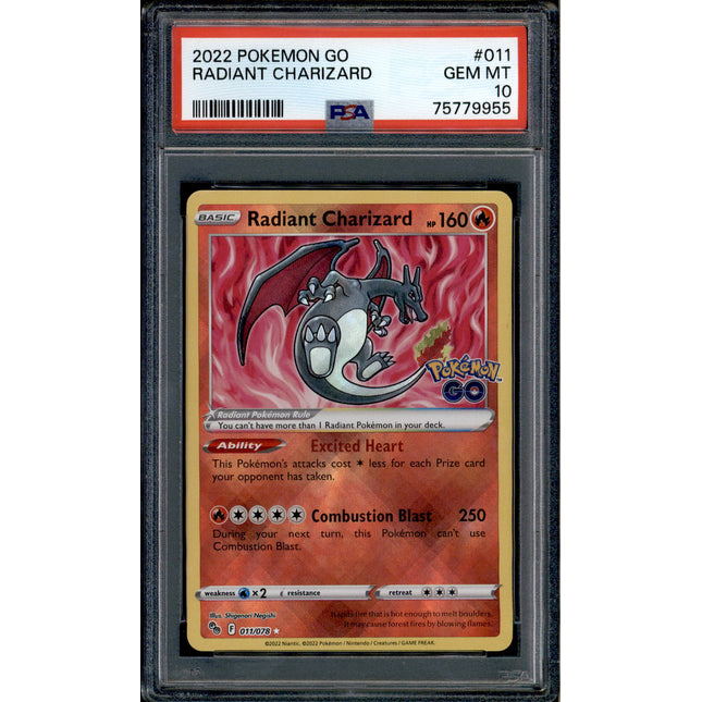 Radiant Charizard - 011/078 - PSA 10 - Ultra Rare - Pokemon GO - Pokemon - 79955