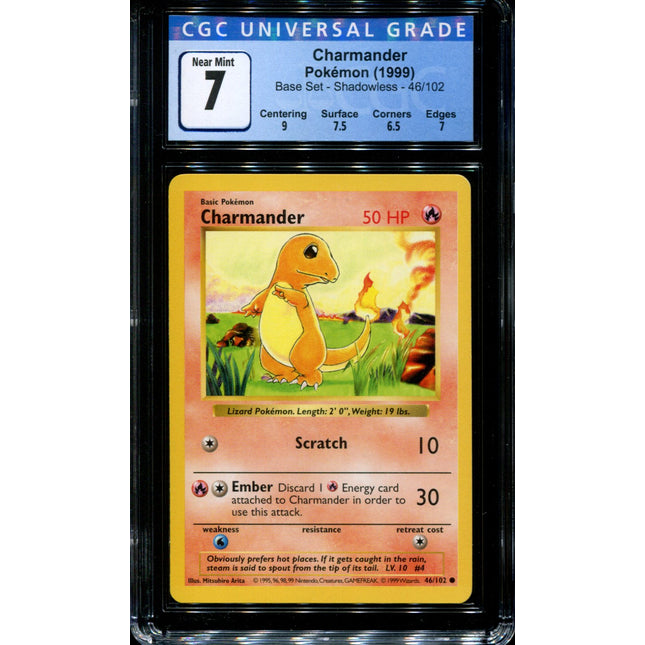 Charmander - 46/102 - CGC 7 - Shadowless - Base Set - Pokemon - 36161