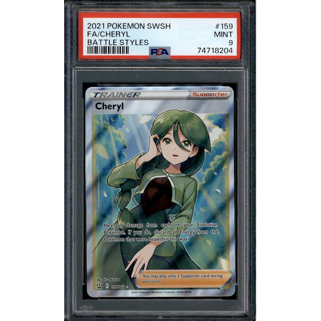 Cheryl - 159/163 - PSA 9 - Full Art - Battle Styles - Pokemon - 18204