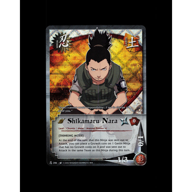 Shikamaru Nara - 286 - NM - 1st Edition - Diamond Foil - Naruto CCG - D3-19
