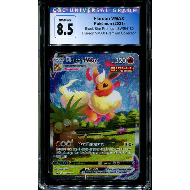 Flareon VMAX - SWSH180 - CGC 8.5 - Black Star Promos - Alternate Art - Pokemon - 92307