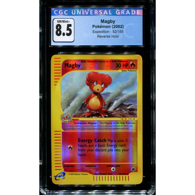Magby - 52/165 - CGC 8.5 - Reverse Rare - Expedition - Pokemon - 68236