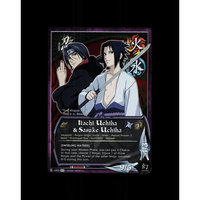 Itachi Uchiha & Sasuke Uchiha - 1055 - NM - 1st Edition Foil - S20 - Naruto CCG - D4-96
