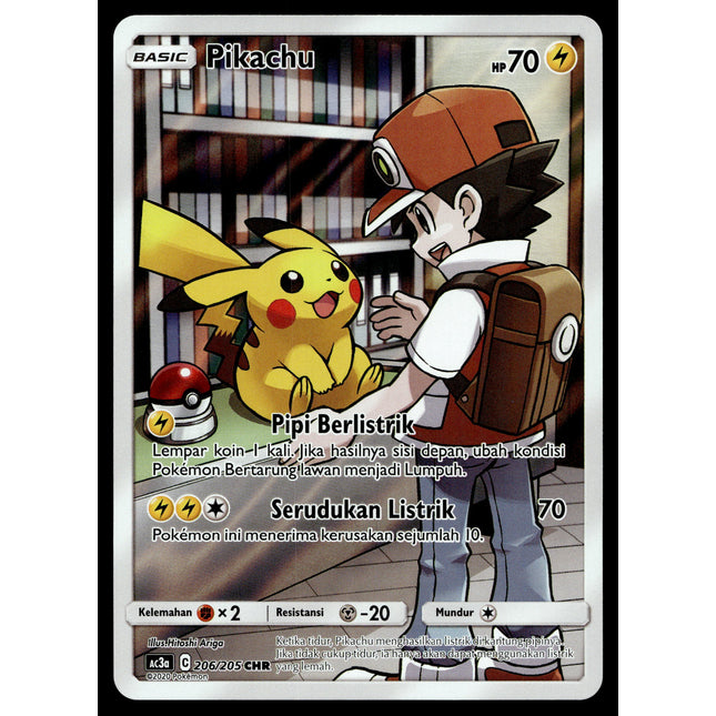 Pikachu - 206/205 - PSA NM - Indonesian - CHR - AC3A - Pokemon - A1-19