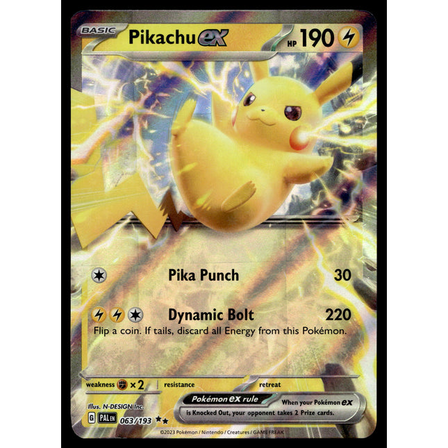 Pikachu ex - 063/193 - NM - Ultra Rare - Paldea Evolved - Pokemon - A8-46