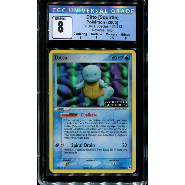 Ditto - 64/113 - CGC 8 - Reverse Holo - Delta Species - 36584