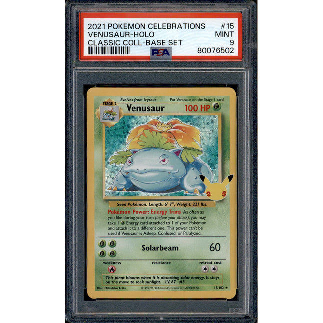 Venusaur - 15/102 - PSA 9 - Holo - Celebrations - Pokemon - 76502
