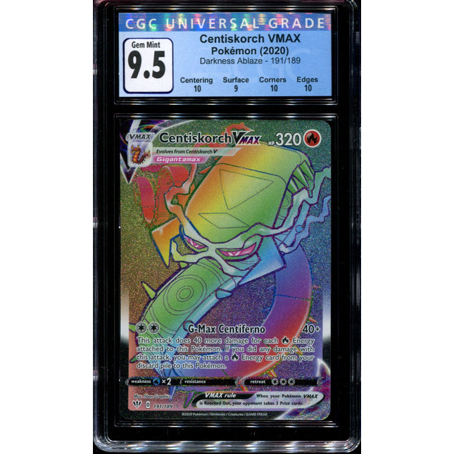 Centiskorch Vmax - 191/189 - CGC 9.5 Gem Mint - Darkness Ablaze - 68063