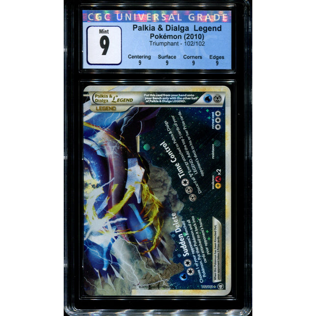 Palkia & Dialga Legend Bottom - 102/102 - CGC 9 - Ultra Rare - Triumphant - Pokemon - 68412