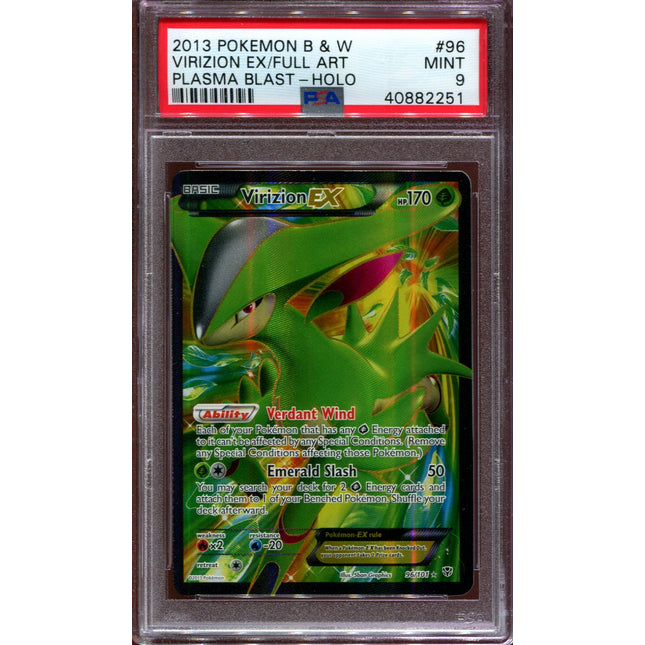Virizion EX - Full Art - Plasma Blast - 96/101 - PSA 9