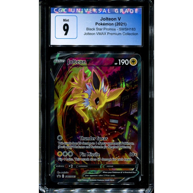 Jolteon V - SWSH183 - CGC 9 - Black Star Promos - Alternate Art - Pokemon - 92323