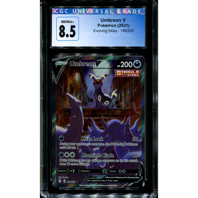 Umbreon V - 189/203 - CGC 8.5 - Evolving Skies - Alternate Art - Pokemon - 92241
