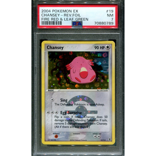 Chansey - 19/112 - PSA 7 - Reverse Holo - FRLG - Pokemon - 80789
