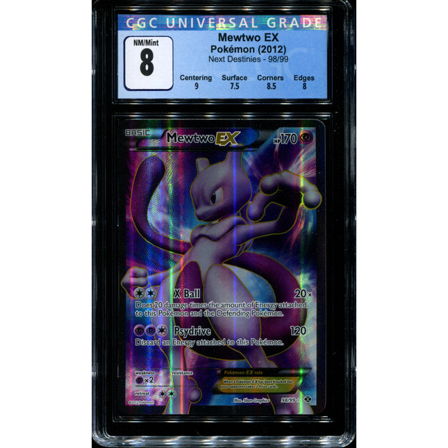 Mewtwo EX - 98/99 - CGC 8 NM/Mint - Next Destinies - 02027