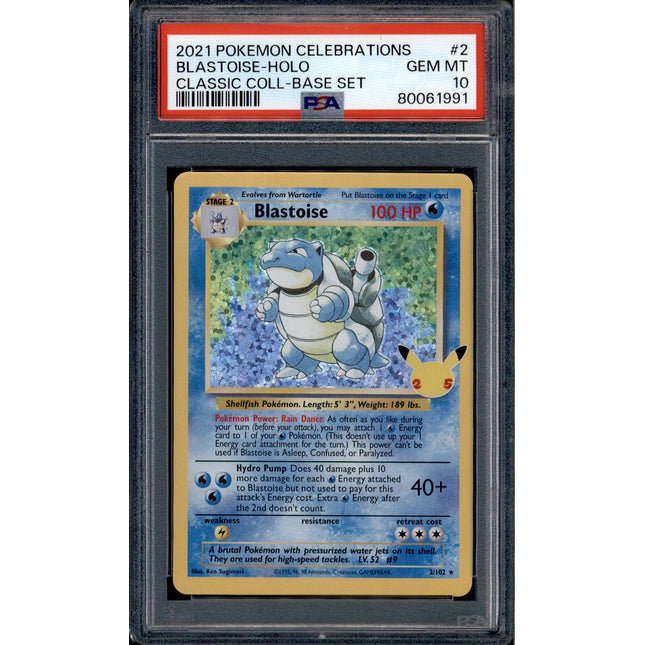 Blastoise - 2/102 - PSA 10 - Holo - Celebrations - Pokemon - 61991