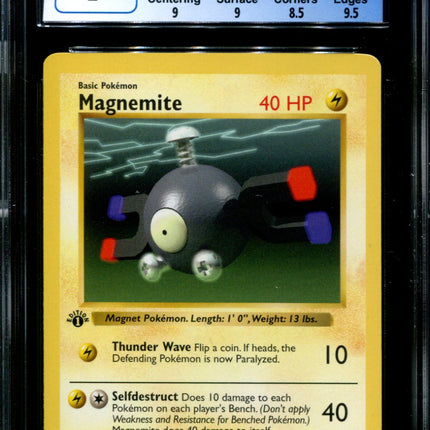 Magnemite - 53/102 - CGC 9 - 1st Edition Shadowless - Base Set - Pokemon - 82011