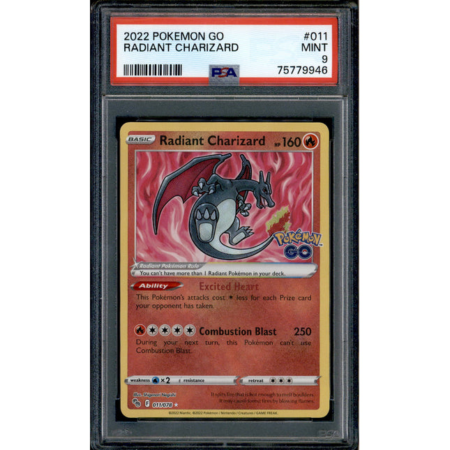 Radiant Charizard - 011/078 - PSA 9 - Ultra Rare - Pokemon GO - Pokemon - 79946