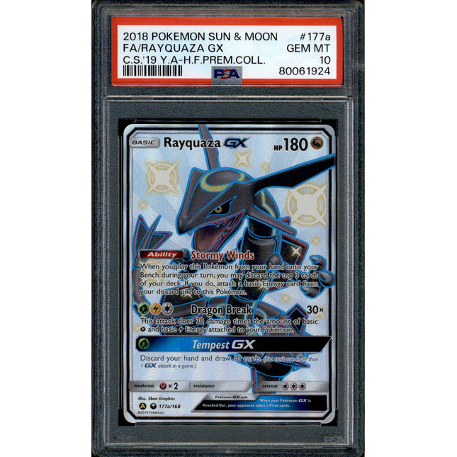 Rayquaza GX - 177a/168 - PSA 10 - Shiny GX - Hidden Fates - Pokemon - 61924