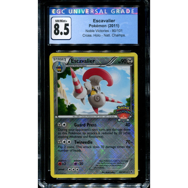 Escavalier - 80/101 - CGC 8.5 - Noble Victories - Cross. Holo Natl. Champs. - Pokemon - 48163
