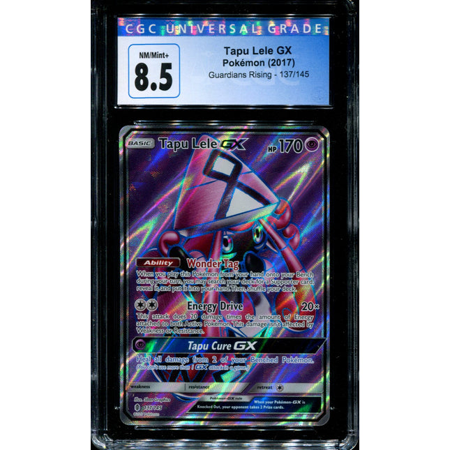 Tapu Lele GX - 137/145 - CGC 8.5 - Full Art - Sun & Moon Guardians Rising - Pokemon - 54362