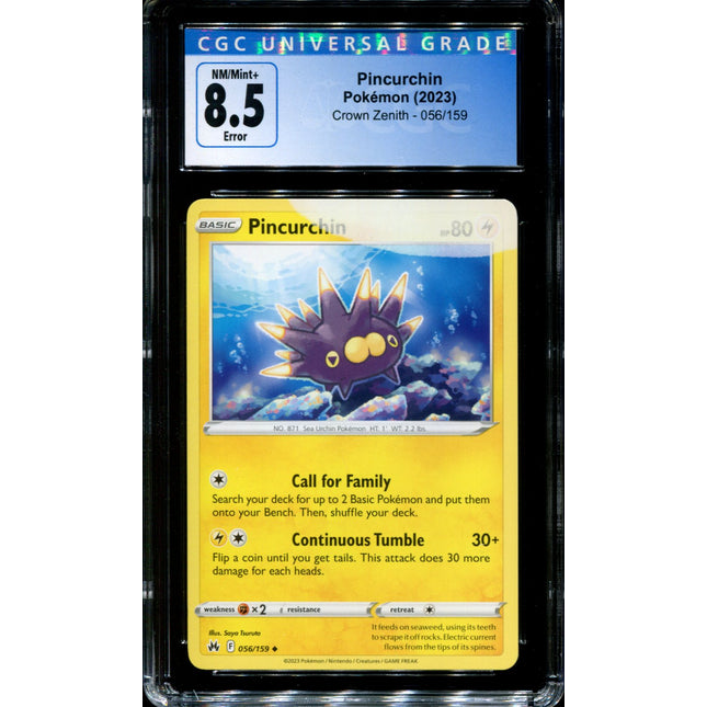 Pincurchin - 056/159 - CGC 8.5 - Crown Zenith - Error - Pokemon - 5006