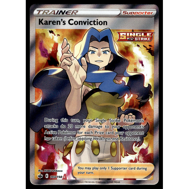 Karen's Conviction - 193/198 - PSA NM - Full Art - Chilling Reign - Pokemon - A5-17