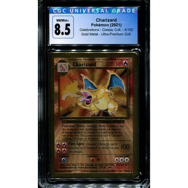 Charizard - 4/102 - CGC 8.5 - Celebrations - Metal Card - Pokemon - 5103