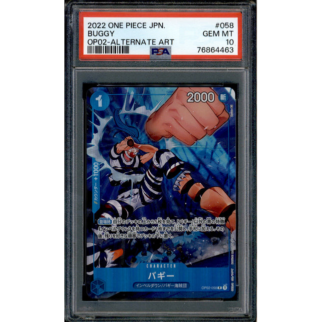 Buggy - OP02-058 - PSA 10 - Alt Art Japanese - OP02 - One Piece - 64463