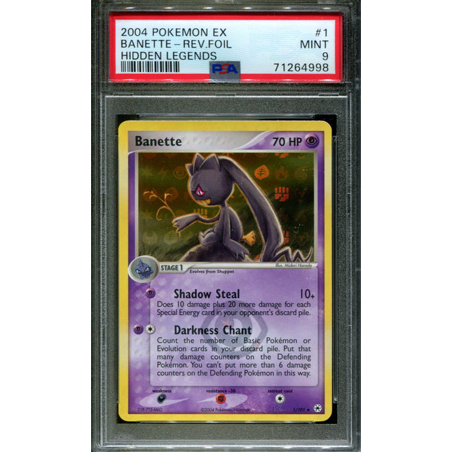 Banette - 1/101 - PSA 9 - Reverse Holo - Hidden Legends - Pokemon - 64998